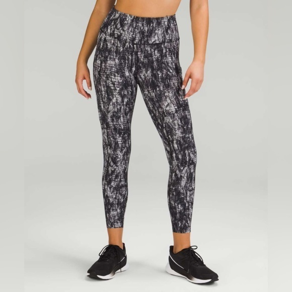 lululemon athletica Black & White Abstract Print Leggings